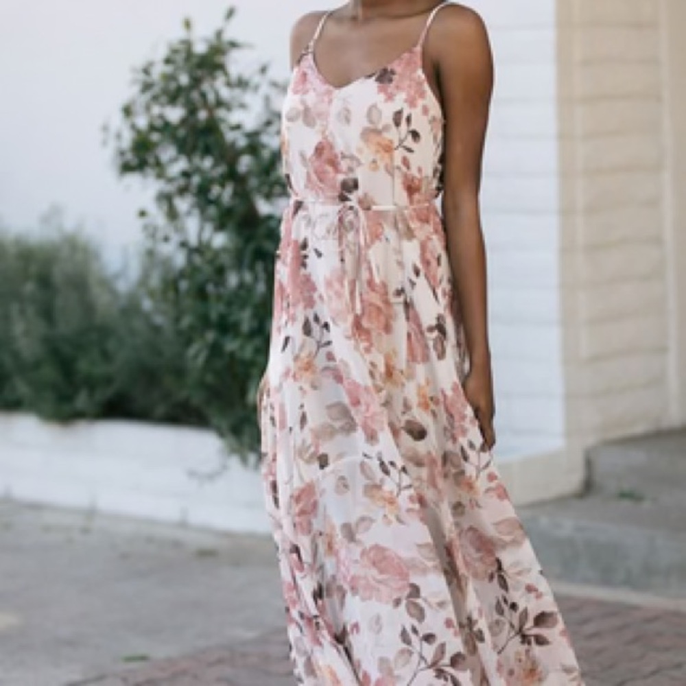 Morning Lavender Blush Floral Maxi Dress Wedding Guest Bridesmaid